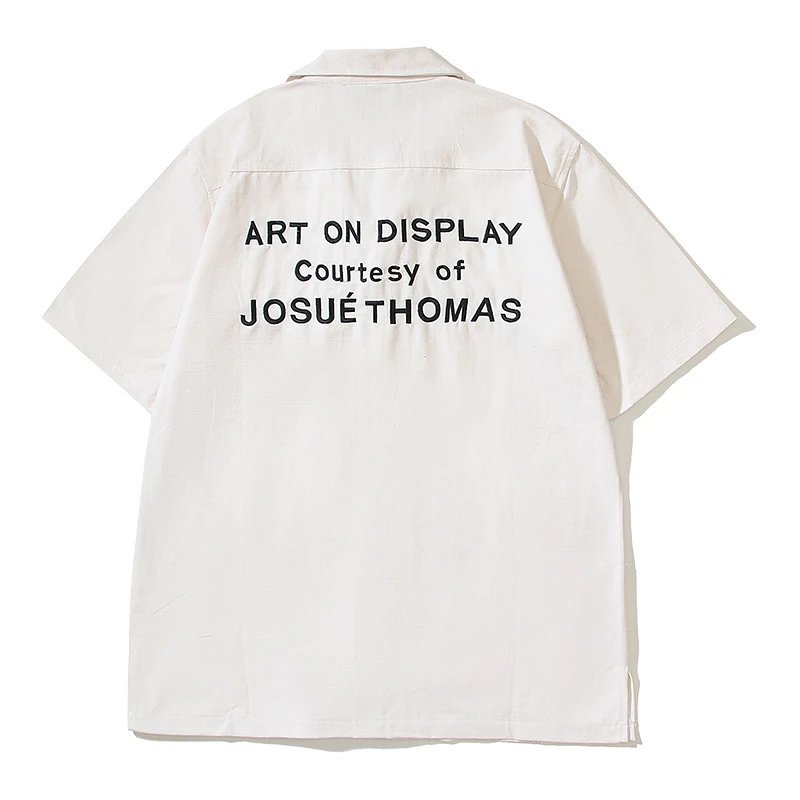 Letter Embroidered Utility Shirt photo 8