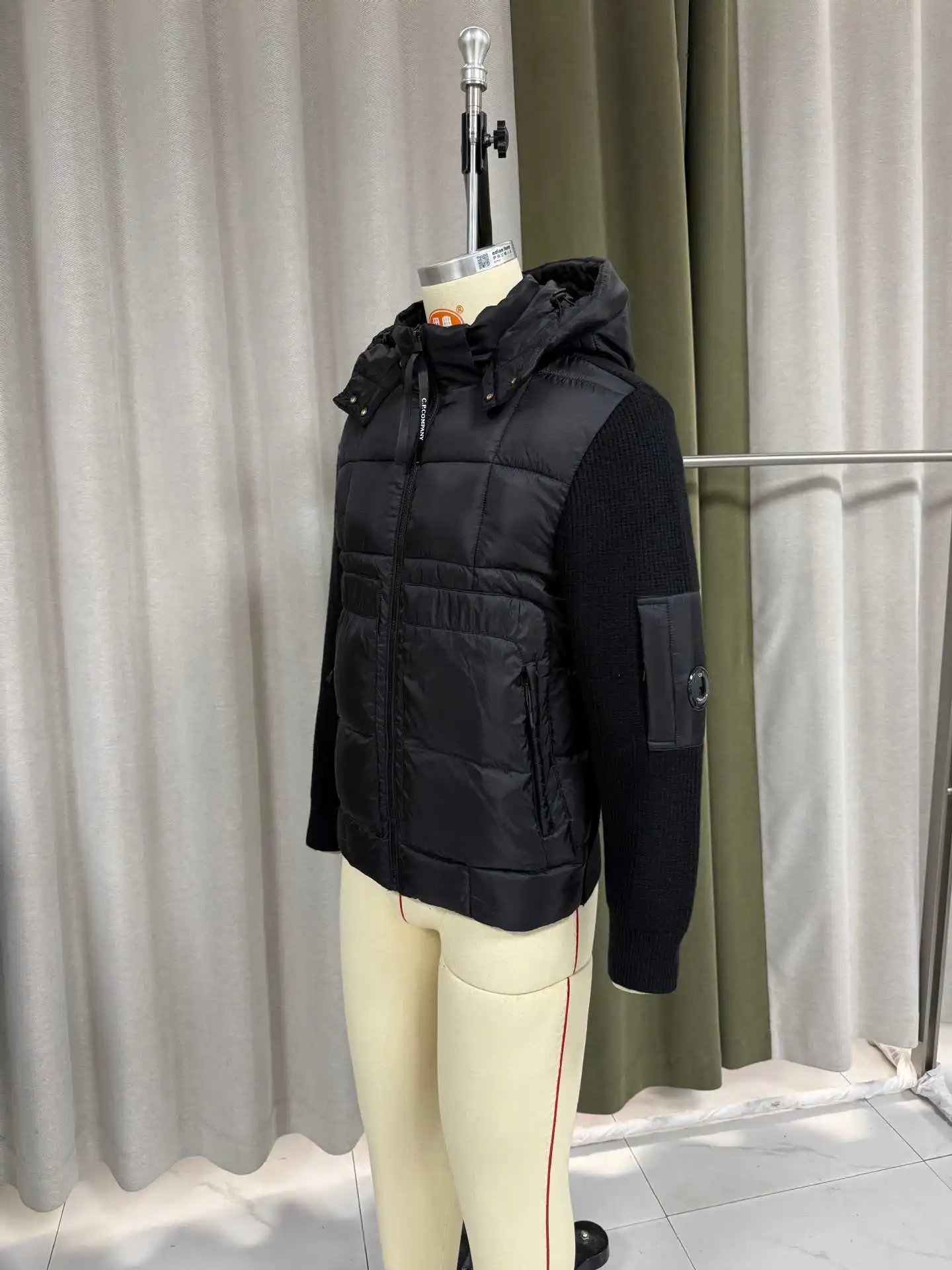 Black Transparent Lens Pocket Nylon Jacket photo 6