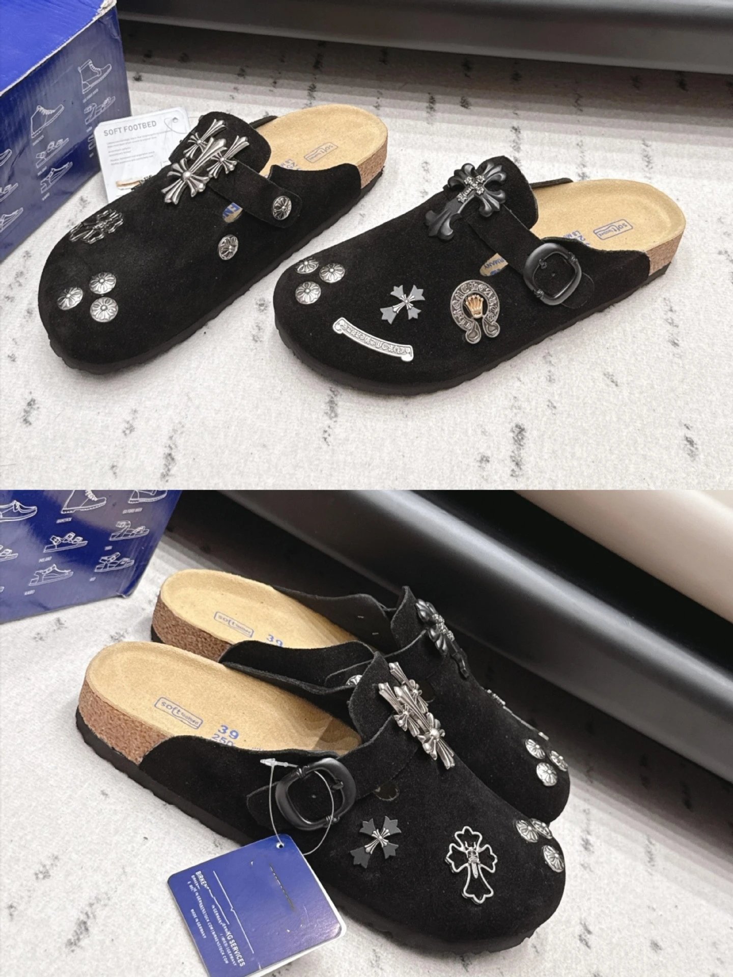 Cross Leather Slide Sandals photo 8