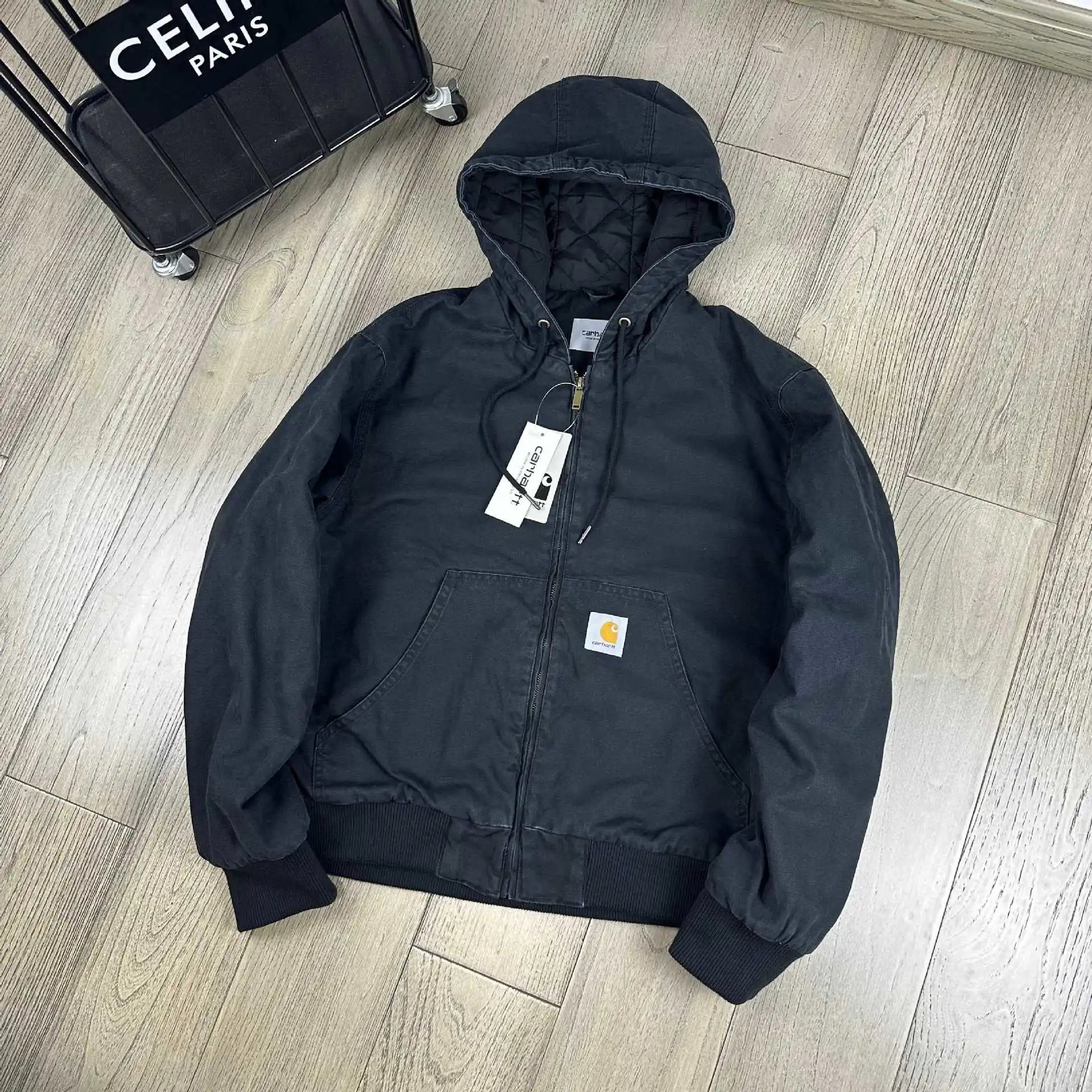 140 Vintage Washed Canvas Hooded Cargo Jacket photo 2