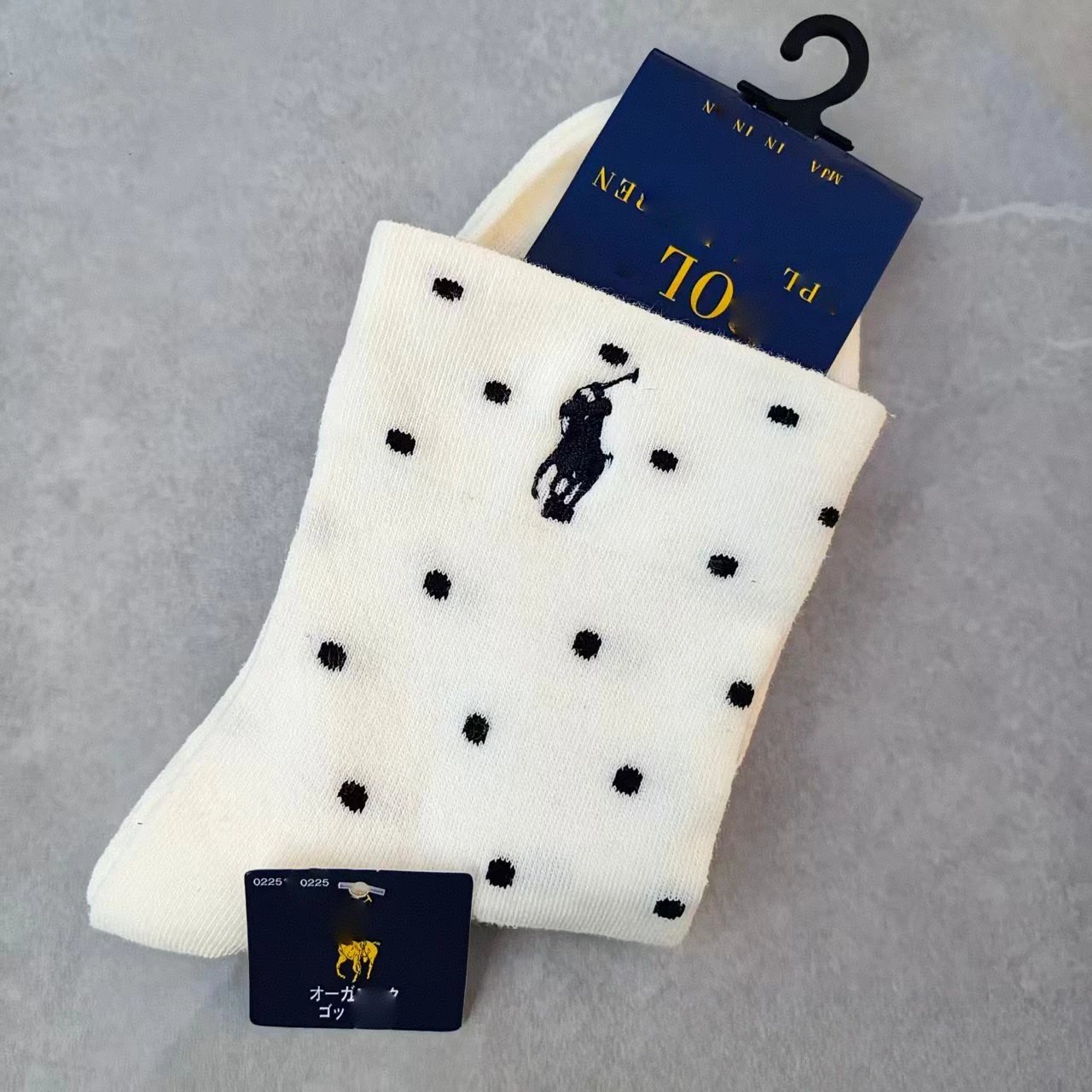 Embroidered Mid-Calf Polka Dot Cotton Socks photo 3