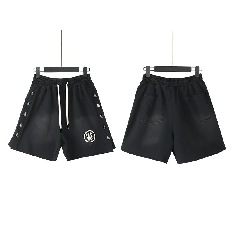 Washed Black Vintage Casual Shorts photo 2