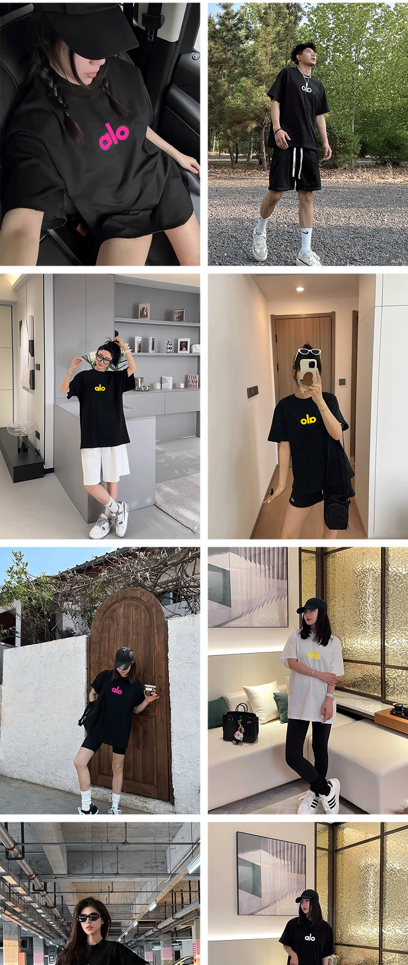 Solid Color Letter Print T-Shirt Unisex Oversized photo 3