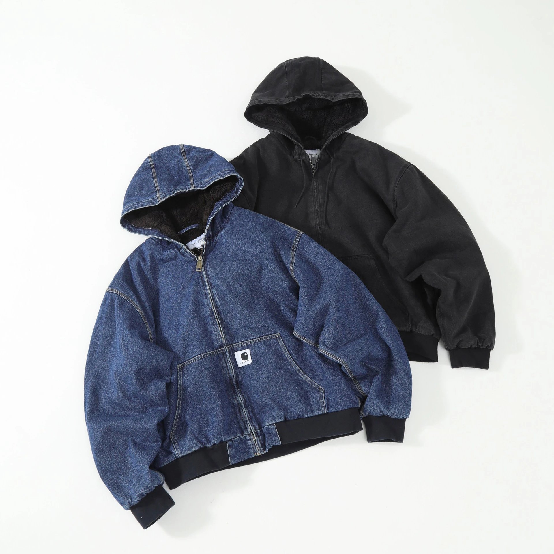 Washed Denim Work Jacket Fleece Lined photo 8