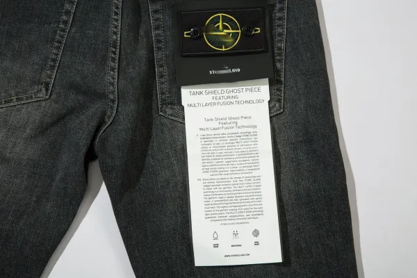 Stone Island Tank Shield Ghost Piece Black Distressed Slim Fit Jeans - 13