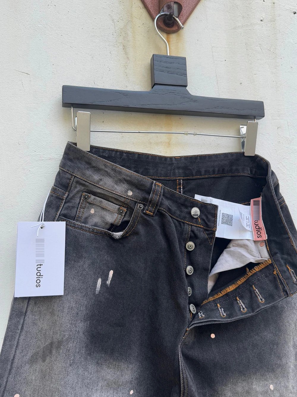 Unisex Splatter Distressed Wide-Leg Jeans photo 4