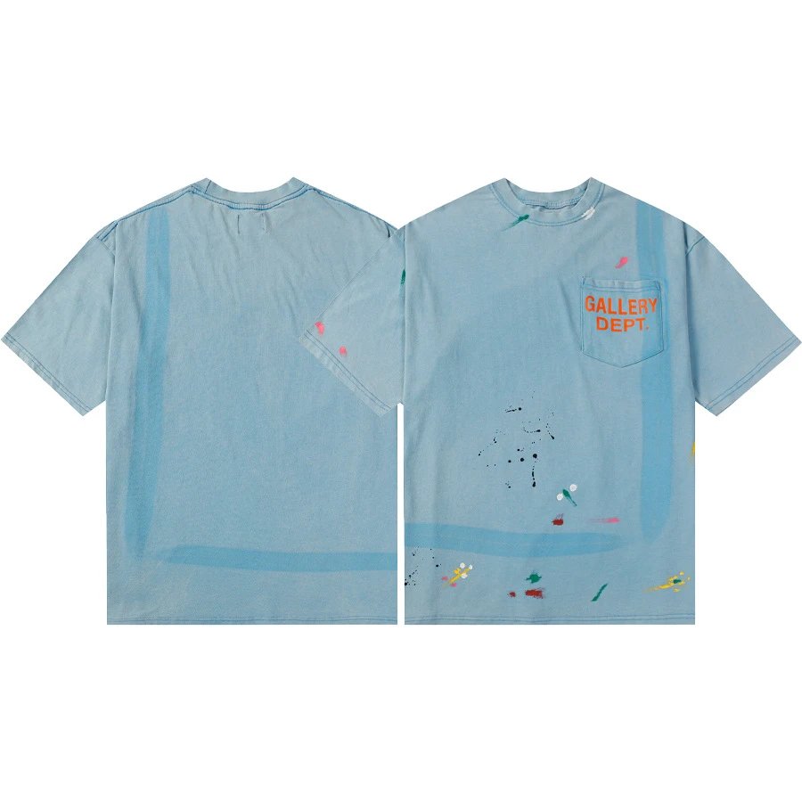 Hand-Drawn Splatter Print Pocket T-Shirt photo 2