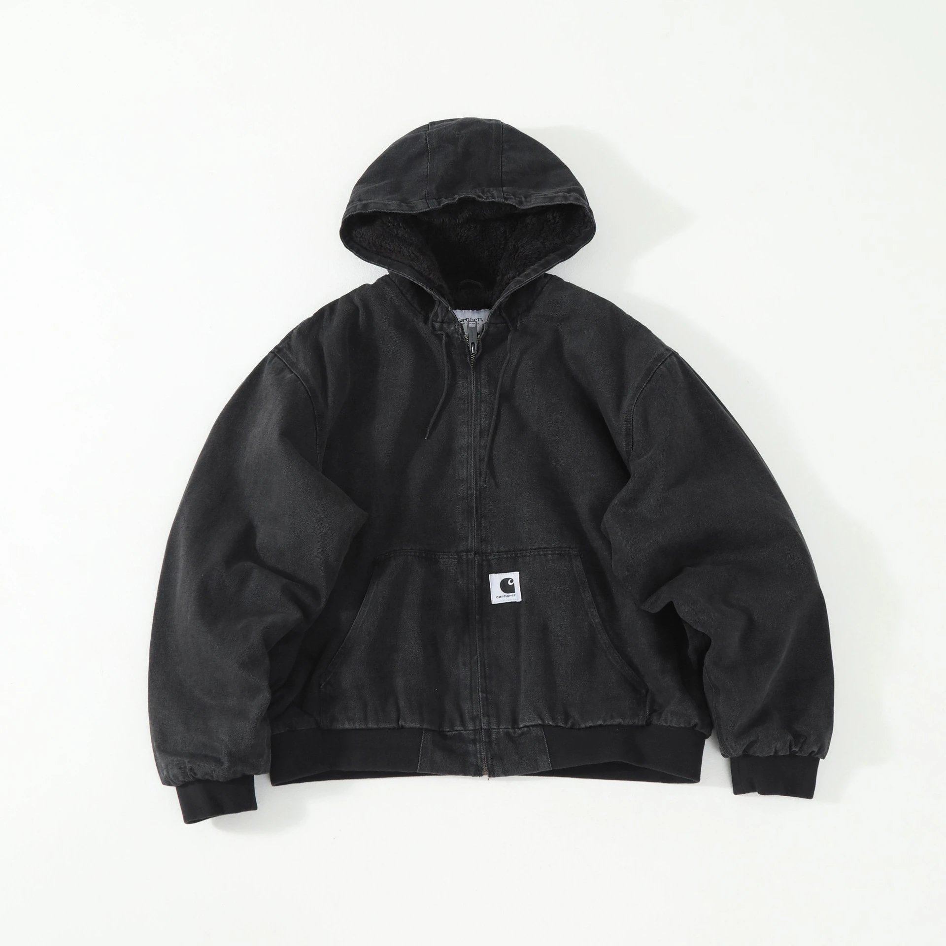Washed Denim Work Jacket Fleece Lined photo 3