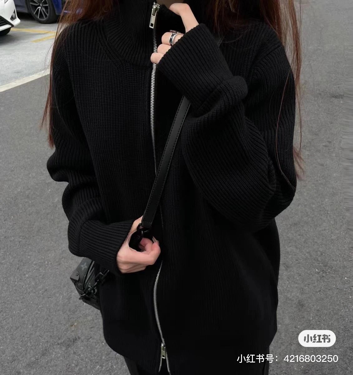 High Neck Zip Knit Cardigan photo 7