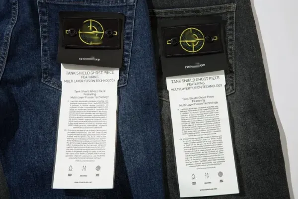 Stone Island Tank Shield Ghost Piece Black Distressed Slim Fit Jeans - 12