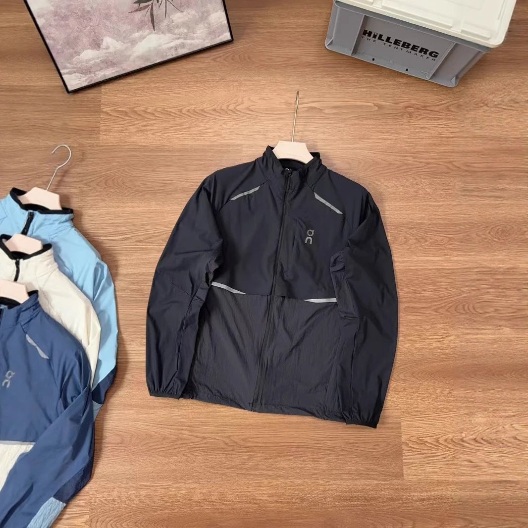Lightweight Windbreaker Jacket Blue Navy White Light Blue Sporty