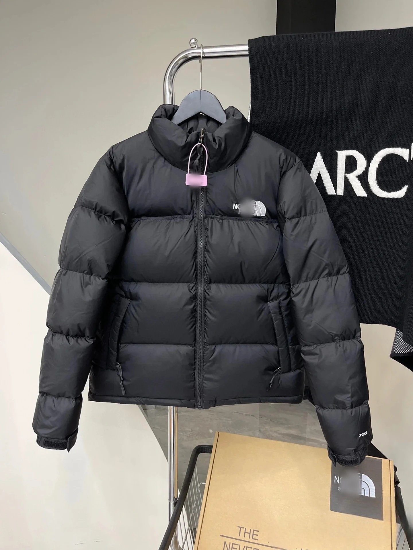 Plaid Hidden Hood Puffer Coat photo 4