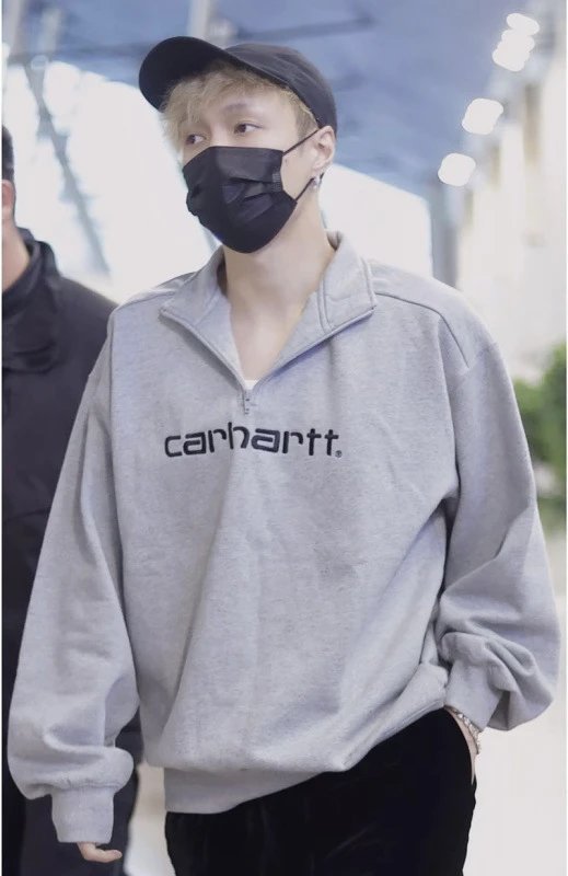 Letter Embroidered Half-Zip Hoodie photo 5