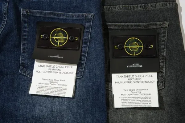 Stone Island Tank Shield Ghost Piece Black Distressed Slim Fit Jeans - 14