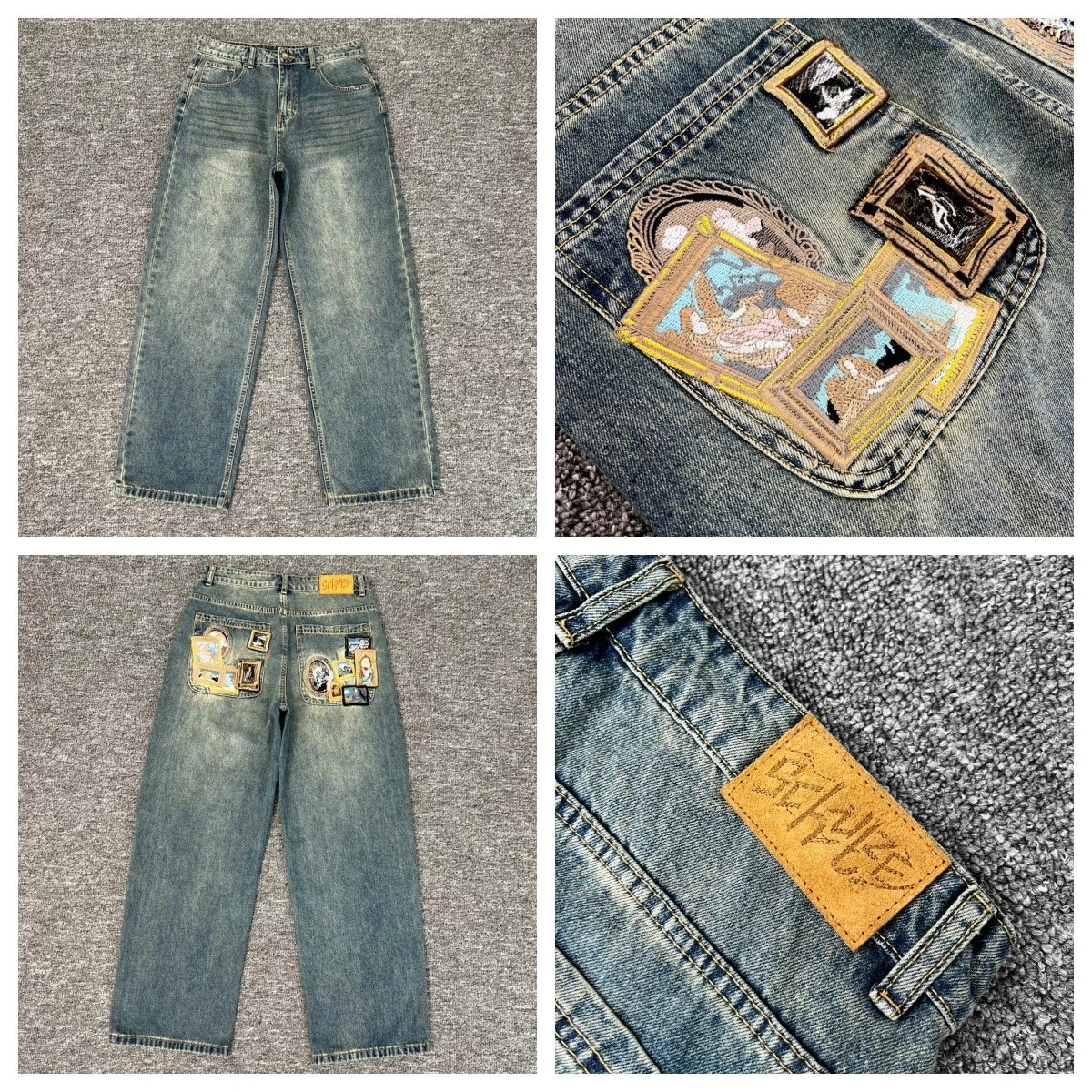 Schwarz Gallery Patchwork Distressed Jeans - 5