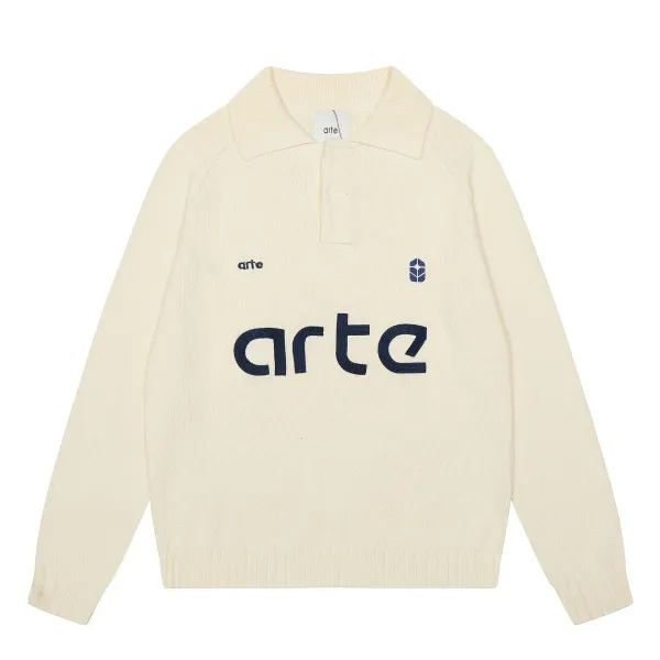 Arte Knit Polo Cream Sweater - 24