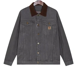 thumbnail for New Caja Style Canvas American Lapel Cargo Cotton Jacket Vintage Detroit Men's & Women's Jacket Jacket