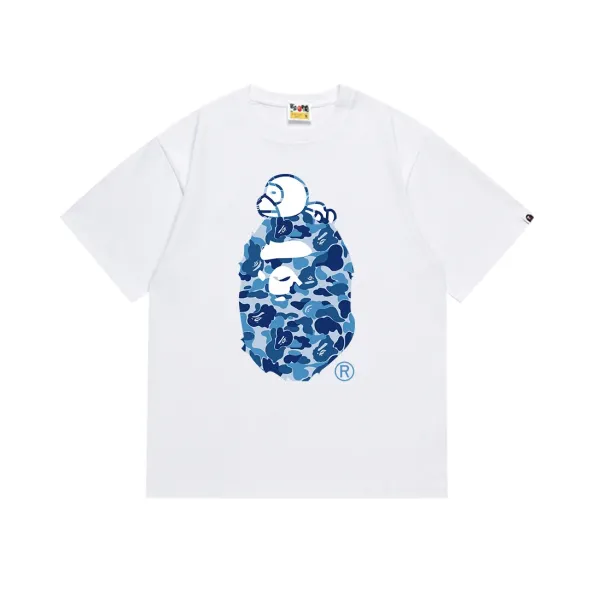 A Bathing Ape Blue Camo Ape Head T-Shirt - 1