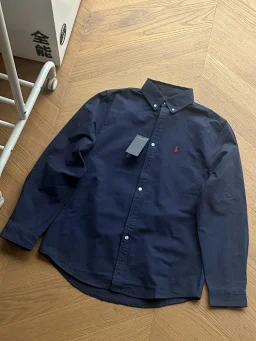 thumbnail for Logo刺绣简约长袖休闲经典商务宽松衬衫