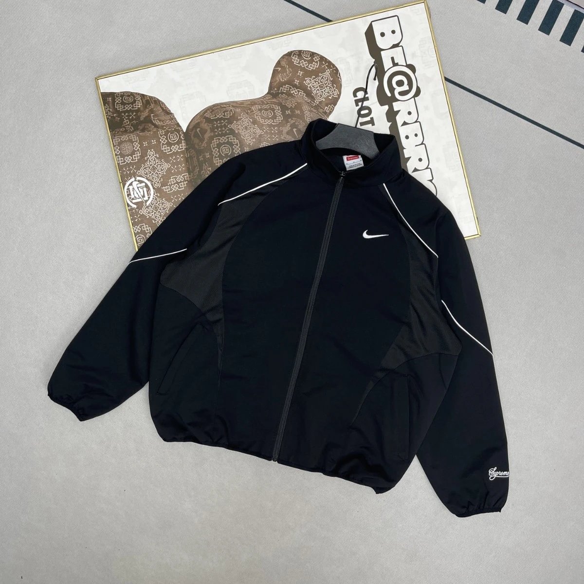 Embroidered Splice Casual Jacket