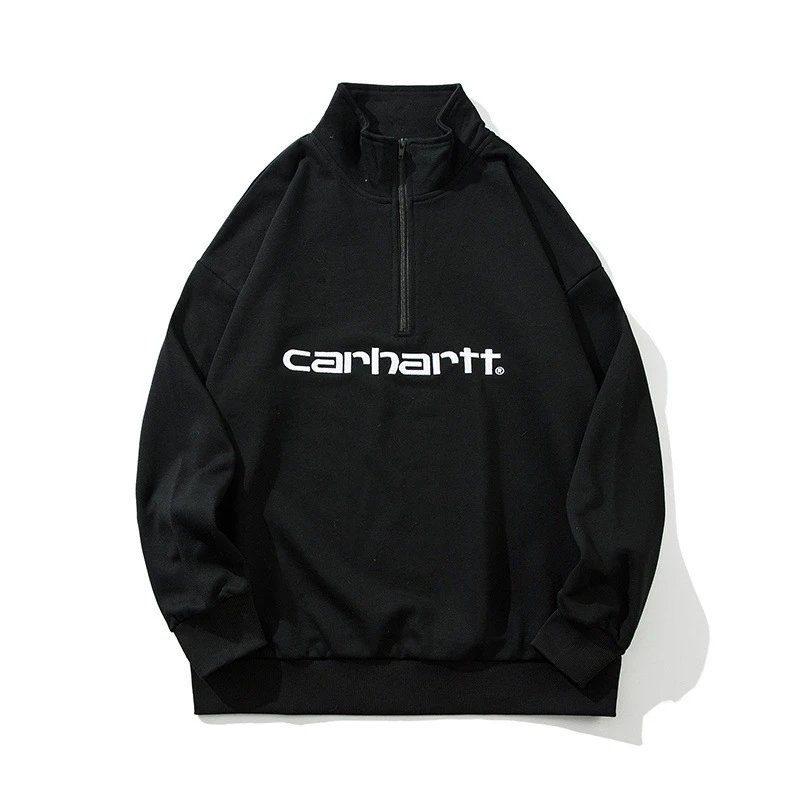 Letter Embroidered Half-Zip Hoodie photo 3