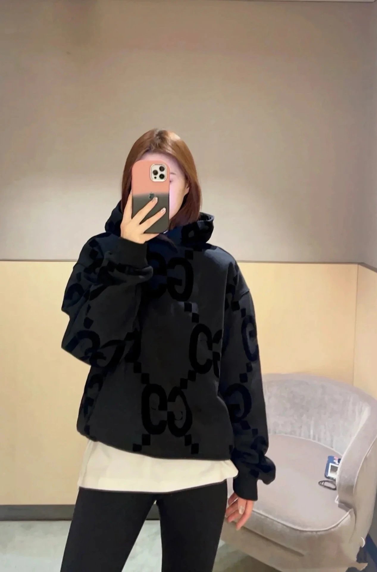 Gucci GG Monogram Black Sweatpants - 4