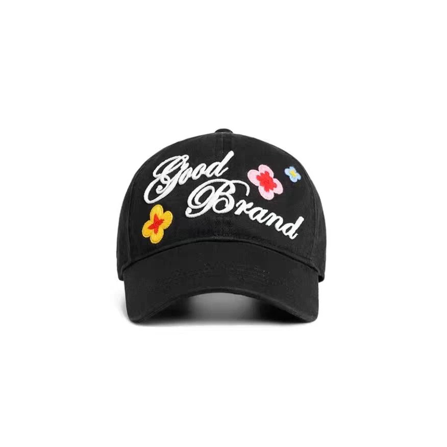 Floral Embroidered Duck Cap photo 2