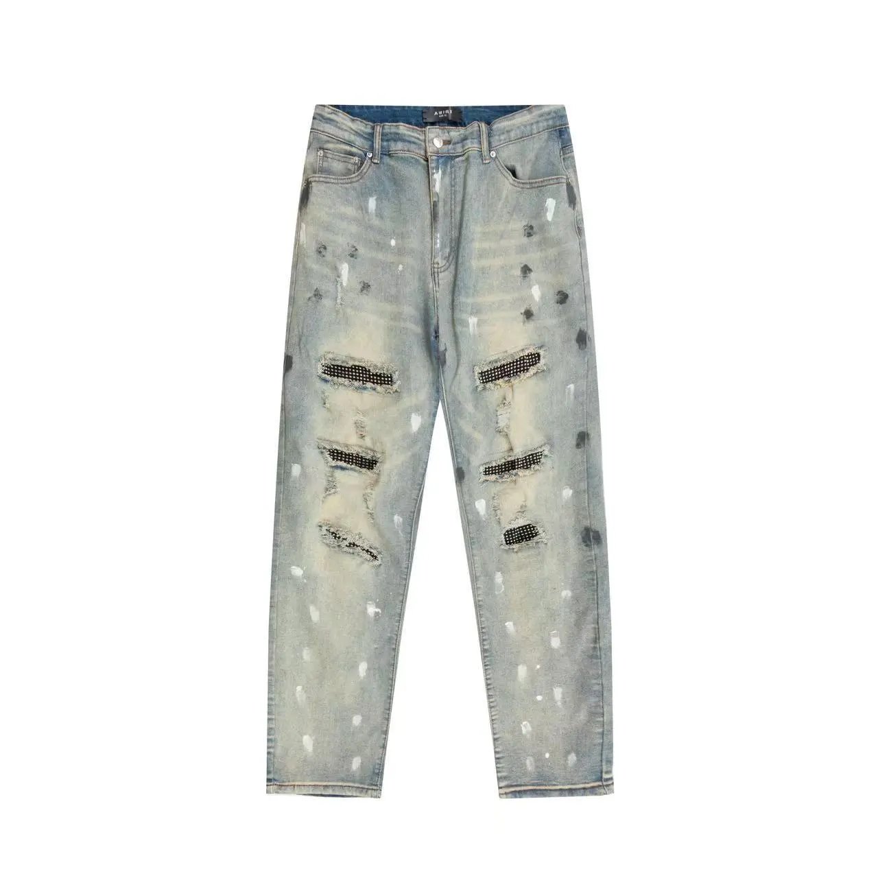 Distressed Jeans with Paint Splatter photo 3