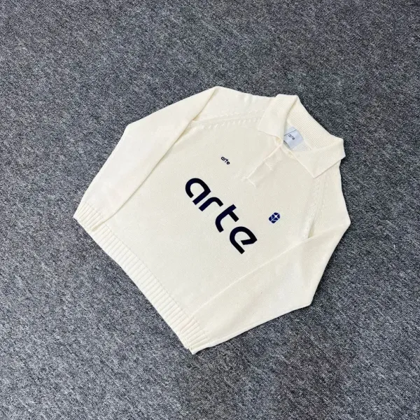 Arte Knit Polo Cream Sweater - 6
