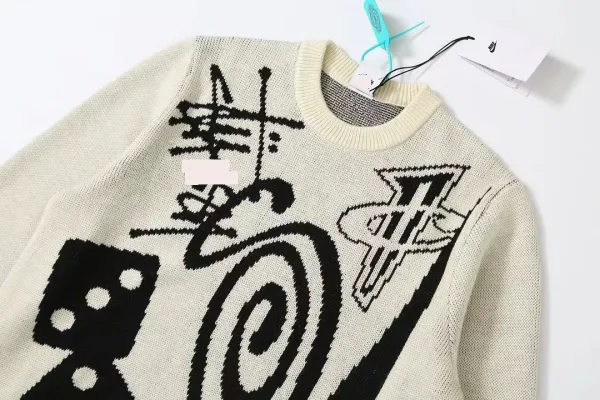 Design Graphic Knit Sweater Black - 28