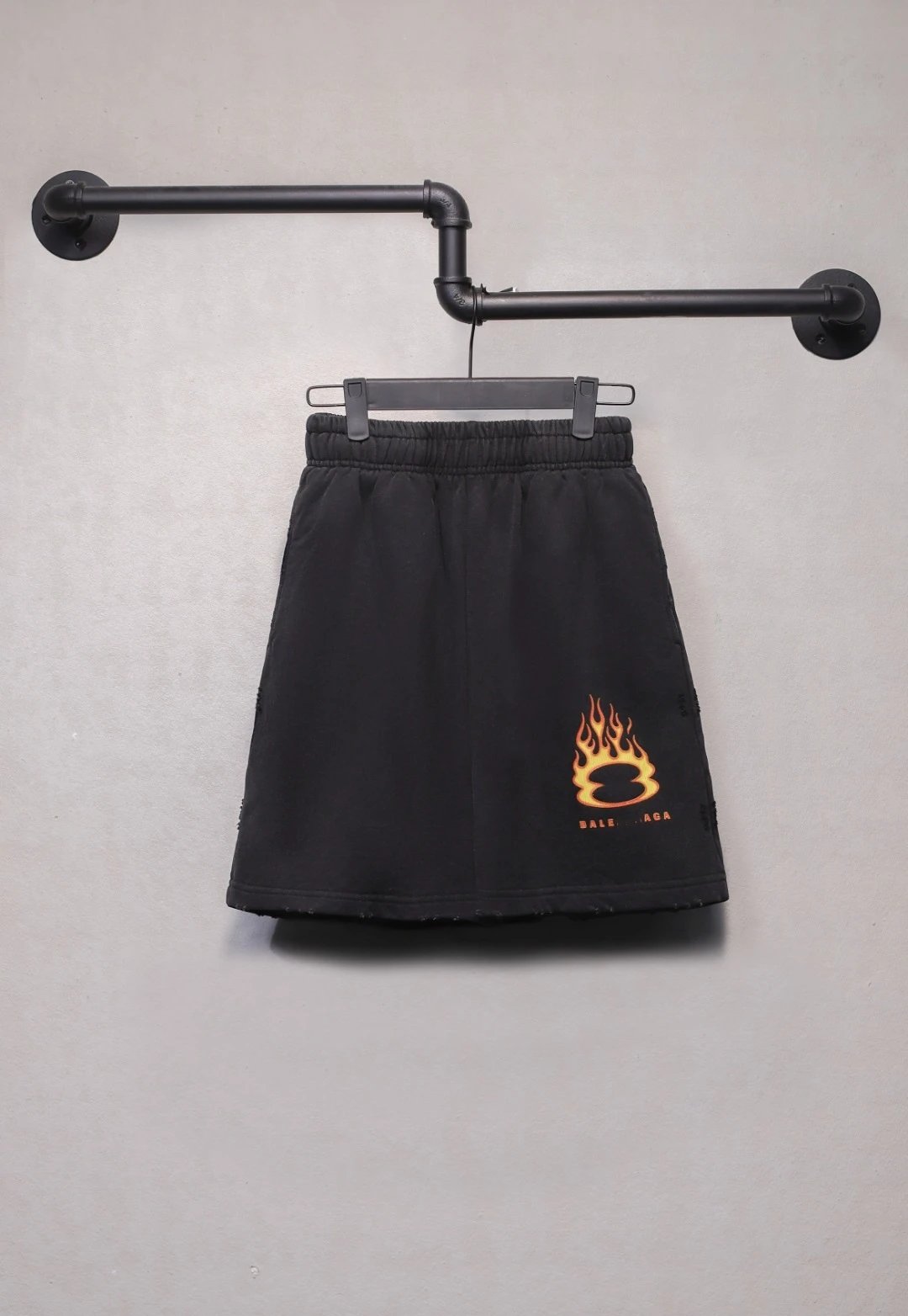Balenciaga x BALENCIAGA Flame Logo Black Sweat Skirt - 3