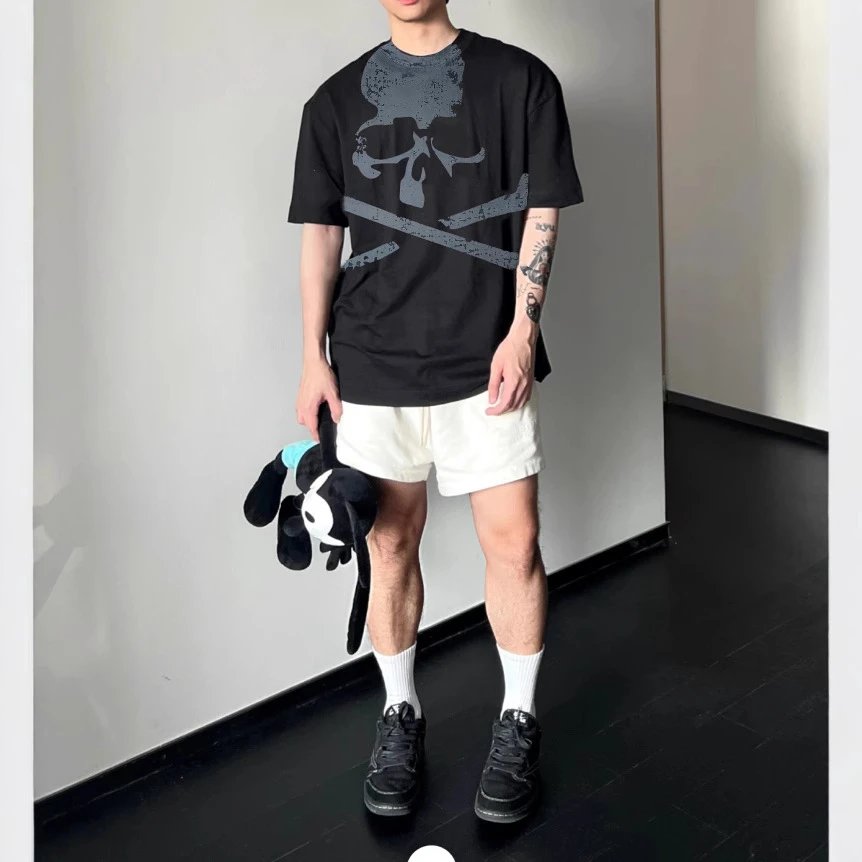 Skull Head Webbing Short Sleeve T-Shirt