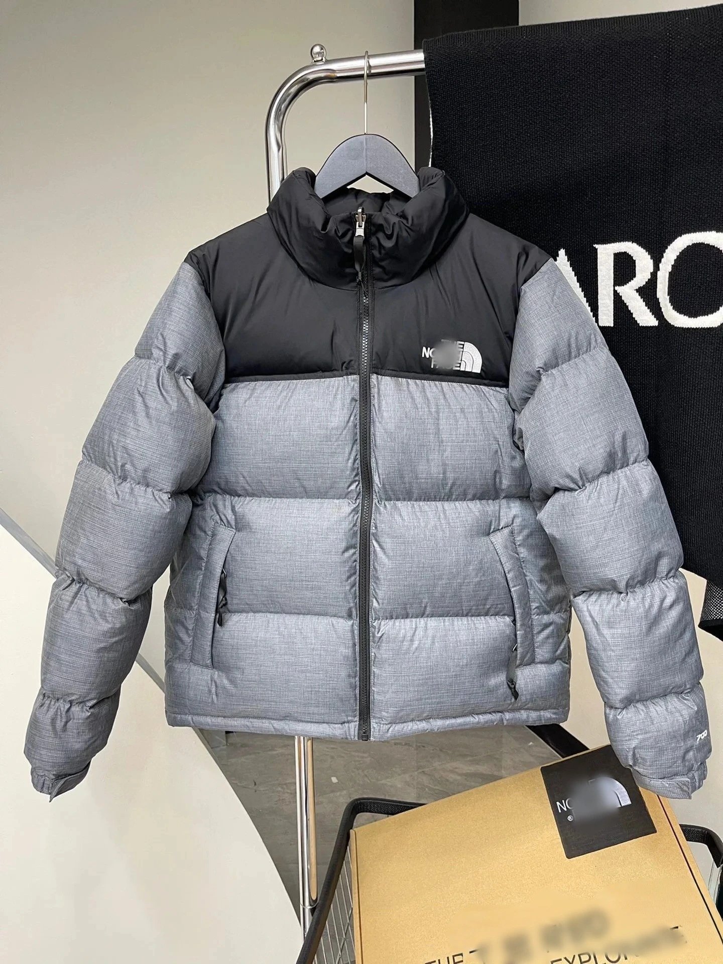Plaid Hidden Hood Puffer Coat photo 3