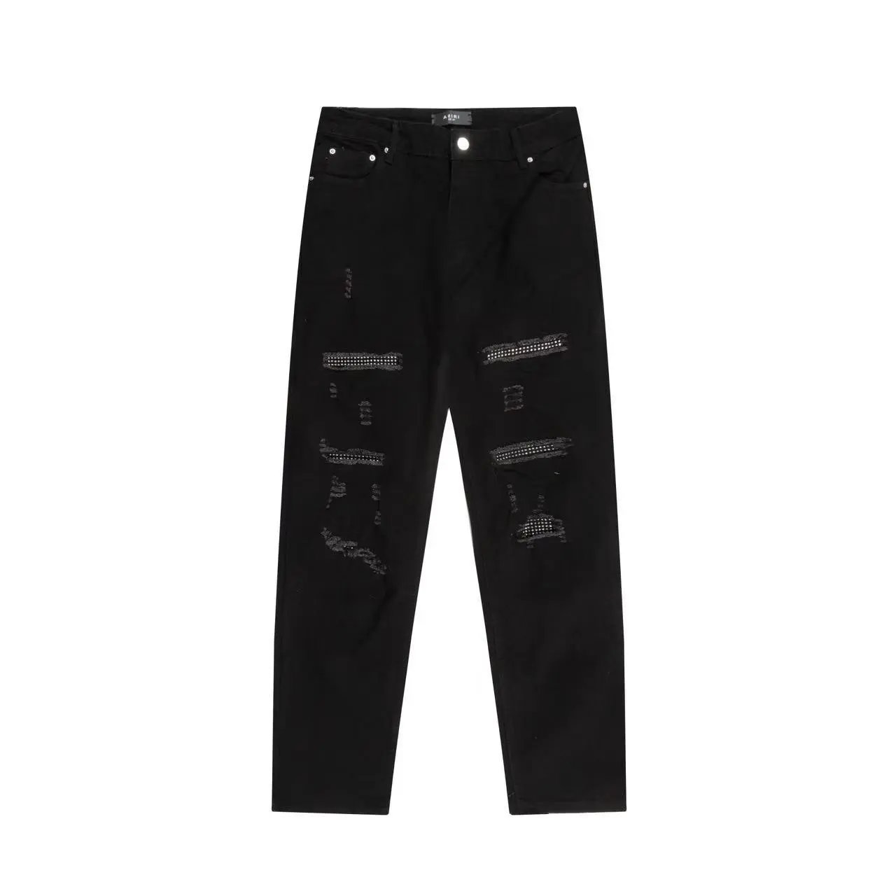 Distressed Jeans with Paint Splatter photo 2
