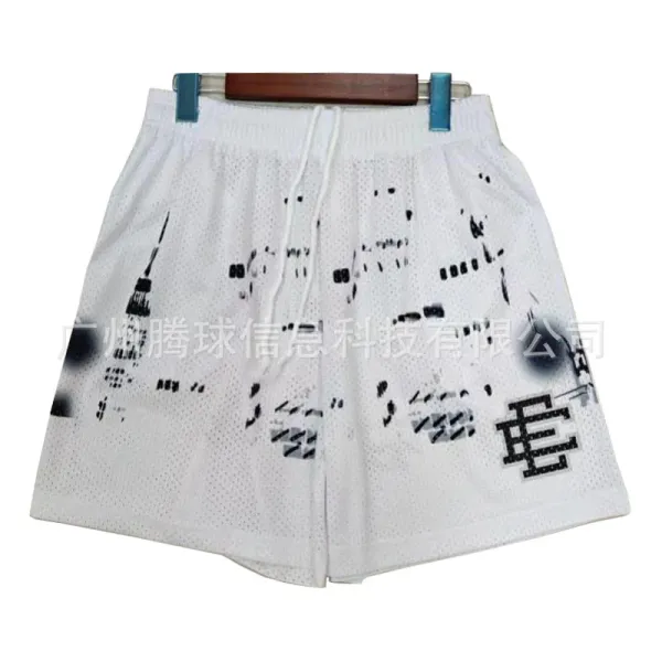 Design Camo Mesh Athletic Shorts Navy Gray White - 21
