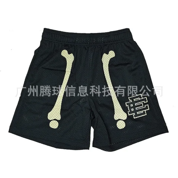 Philipp Plein Skull & Bones Mesh Shorts Black - 1