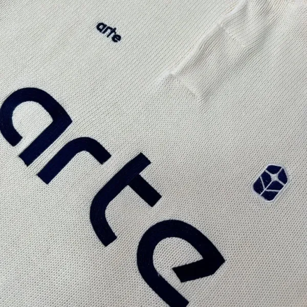 Arte Knit Polo Cream Sweater - 18
