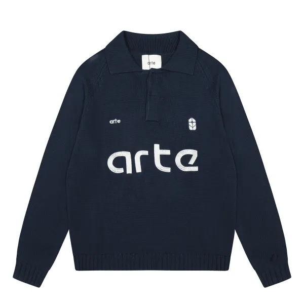 Arte Knit Polo Cream Sweater - 25