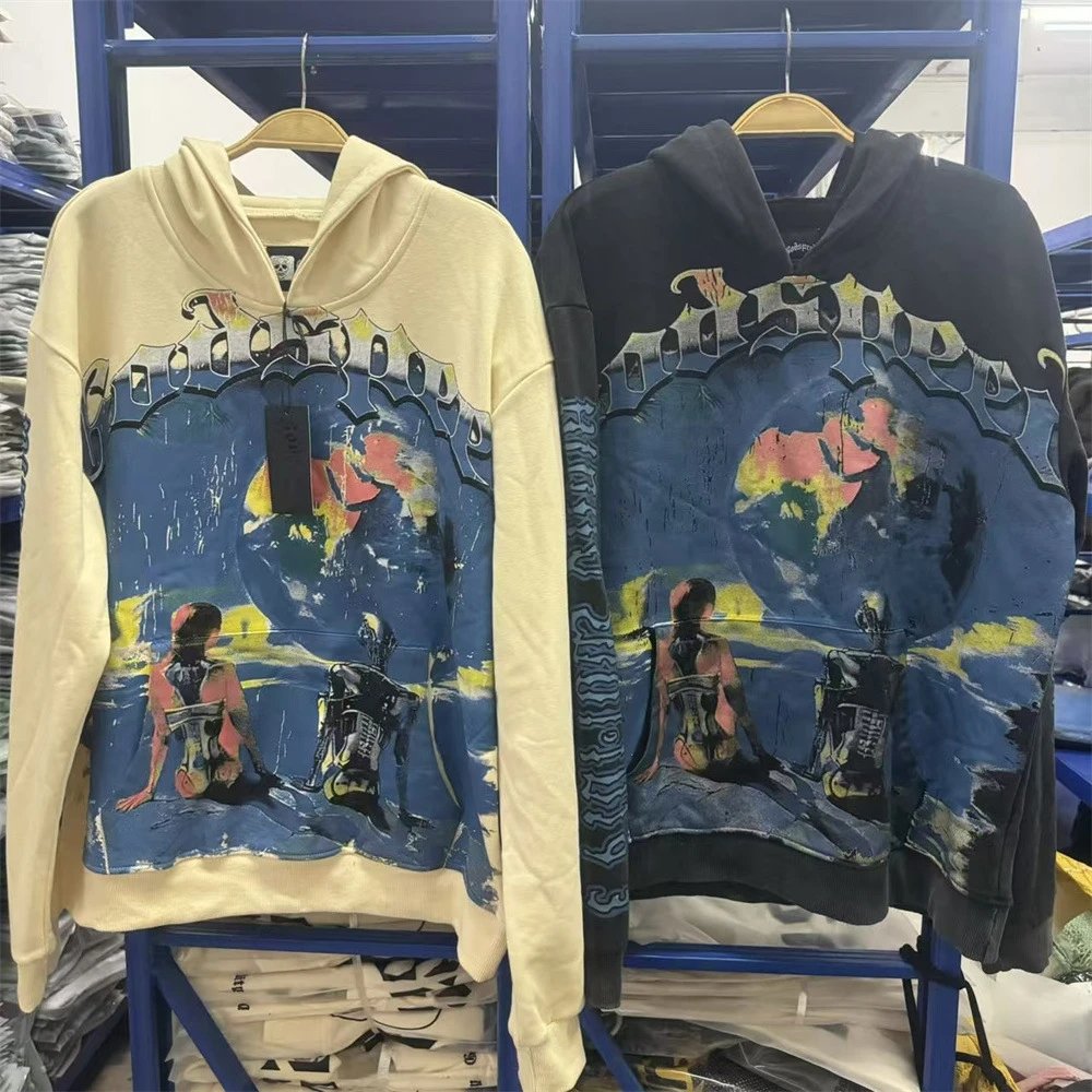 Godspeed Out Of Many, One Distressed Graphic Hoodie - 4