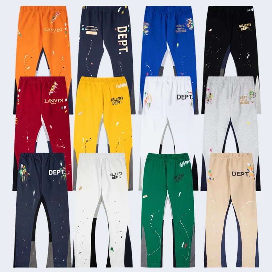 Hand-Painted Graffiti Retro Patchwork Sweatpants