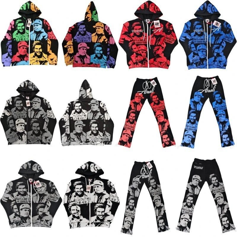Trendy Character Zip Hoodie and Sweatpants