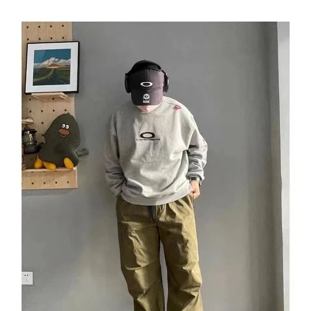 Embroidered Fleece Crew Neck Hoodie photo 3