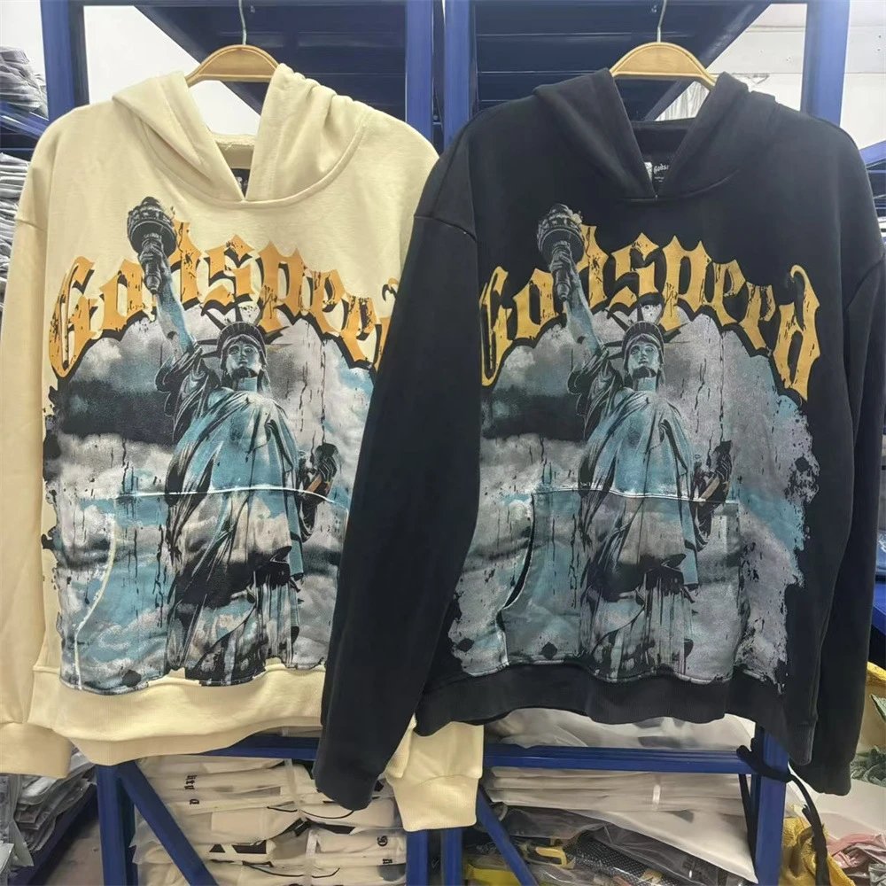 Godspeed Out Of Many, One Distressed Graphic Hoodie - 10