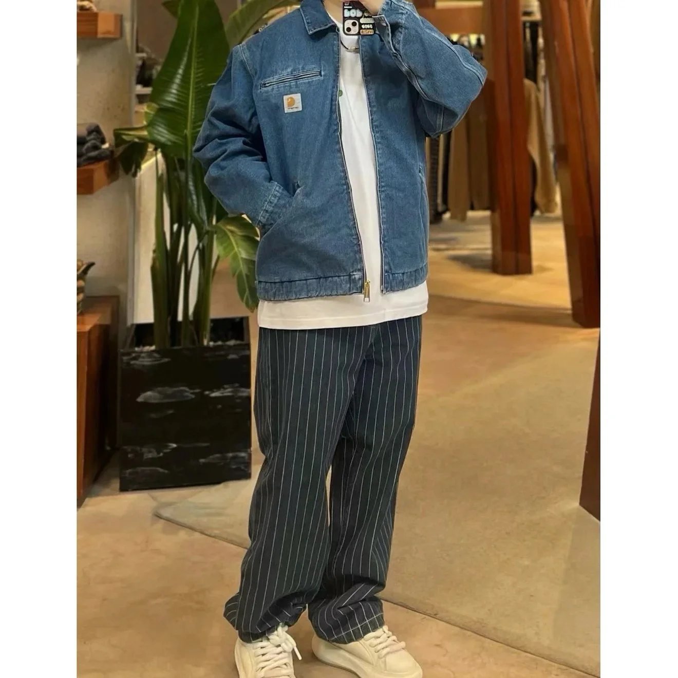 Carhartt WIP Detroit Jacket Light Wash Denim Jacket - 6
