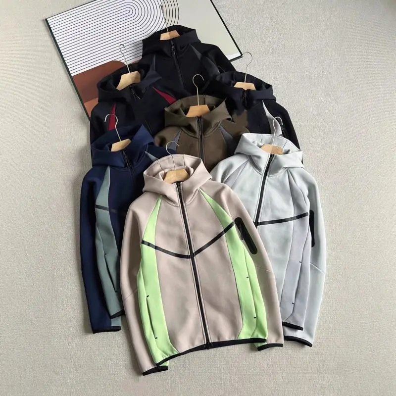 25SS Fall/Winter New Collection Color-Block Knitted Track Jacket & Straight-Leg Pants Set