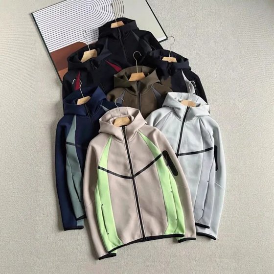 25SS Fall/Winter New Collection Color-Block Knitted Track Jacket & Straight-Leg Pants Set