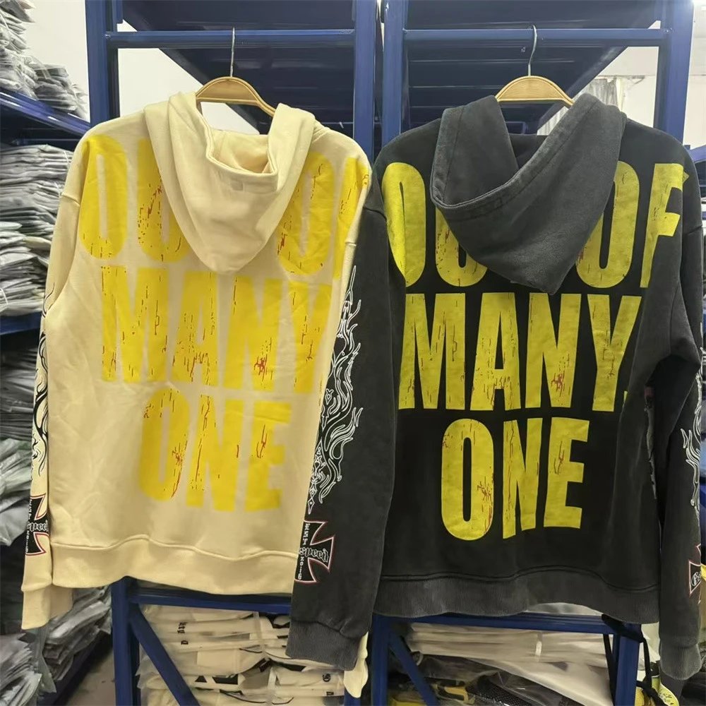 Godspeed Out Of Many, One Distressed Graphic Hoodie - 13