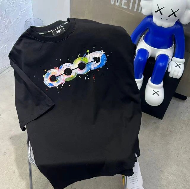 Colorful Rhinestone Letter Logo T-Shirt photo 2