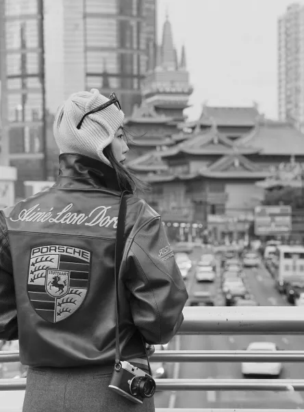Design Porsche Leather Racing Jacket Green with Yellow Embroidery Leather Jacket - 9