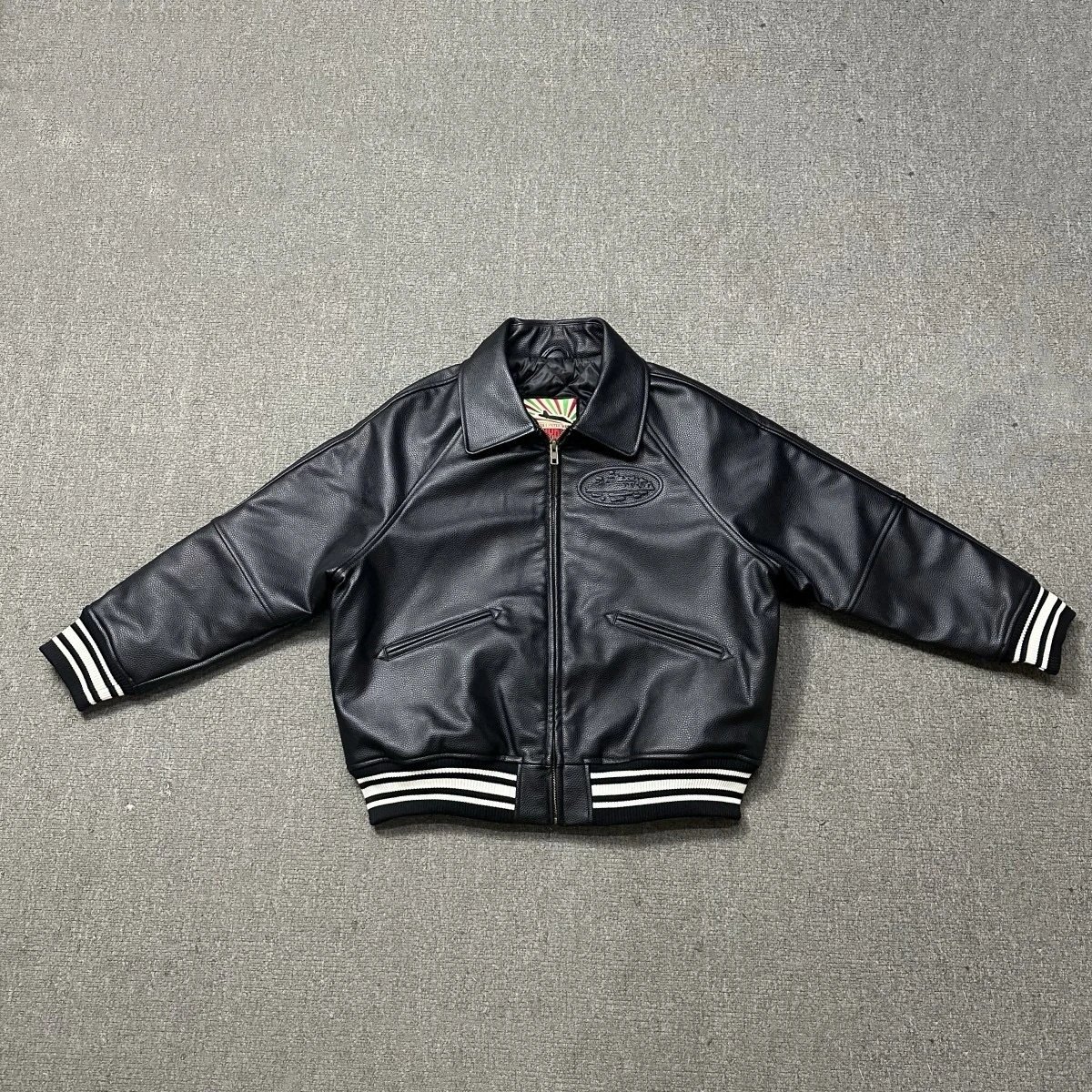 Embossed PU Leather Jacket photo 2